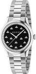 Gucci YA1265034 G-Timeless schwarzes Zifferblatt Damenuhr Silber Damen