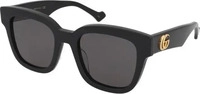 Gucci Rechteckige Damen Sonnenbrille Schwarz Grau