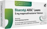PZN-DE 18026537, Zentiva Pharma BISACODYL ADGC Laxans 5 mg magensaftres.Tabletten 20