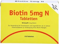 PZN-DE 02472163, Allpharm Vertriebs BIOTIN 5 mg N Tabletten 150 St, Grundpreis:
