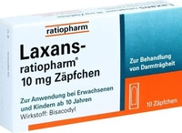 PZN-DE 03797909, LAXANS-ratiopharm 10 mg Z&auml;pfchen 10 St, Grundpreis: &euro; 0,73 /
