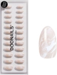 Doonails Nude Marble Short Almond Soft Gel Press Ons 4262401171499