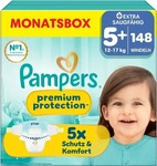 Pampers Premium Protection Windeln Gr. 5 Junior Plus 12-17kg Monatsbox 148...