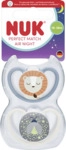 NUK Perfect Match Air Night Silikon-Schnuller, blau & beige 18-36 Monate