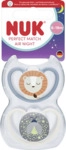 NUK Perfect Match Air Night Silikon-Schnuller, blau & beige 6-18 Monate 4008600447207