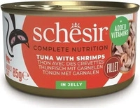 Schesir Cat Complete & Balanced Thunfisch Huhn Garnelen Jelly 85 g, Grundpreis: