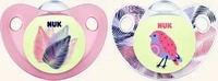 NUK First Choice Classic Day & Night Silikon-Schnuller, lila 0-6 Monate 2 St&uuml;ck