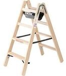 Munk&reg; Holz-Stufen-Stehleiter, Nadelschnittholz/Buche, 80 mm geriffelt,