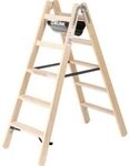 Munk&reg; Holz-Stufen-Stehleiter, Nadelschnittholz/Buche, 80 mm geriffelt,