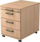 Rollcontainer TOPAS LINE, 3 Sch&uuml;be, 1 Utensilienauszug, abschlie&szlig;bar,