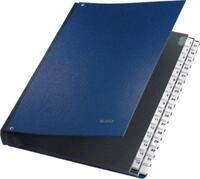 LEITZ&reg; Pultordner, f&uuml;r DIN A4, numerisch, 31 F&auml;cher, Graupappe, blau