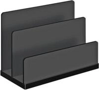 Briefst&auml;nder WEDO Black Office, schwarz mattiert/gl&auml;nzend, 2 F&auml;cher