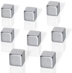 Neodym-Magnete, Form quadratisch, f. Glas-Magnettafeln, 8 St&uuml;ck