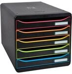 Exacompta Big Box Plus Black Office Schwarz, 5 offene Schubladen A4/A4+/24x32, leise,