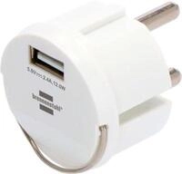 Brennenstuhl USB Steckdosenadapter, Kompaktes Design, USB-A Anschl&uuml;sse, IP44