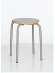 Hocker PARIS, stapelbar, Rundrohrfu&szlig;-Gestell, &Oslash; 330 x T 330 x H 460 mm, taupe/taupe
