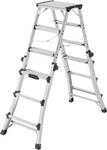 HAILO Alu-Doppel-Teleskopleiter D100, 2 x 4 - 2 x 6 Stufen, Spreizsicherung,
