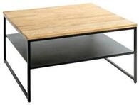 HAKU Couchtisch, quadratisch, Stahlrohr pulverbeschichtet, Massivholz Eiche,