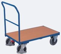 Schiebeb&uuml;gelwagen, Stahl/MDF-Platte, Enzianblau/Buche-Dekor, L 1230 x B 800 mm, mit