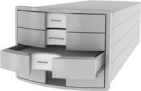 Schubladenbox HAN Impuls 2.0, 4 Schubladen, Format A4, stapelbar, geschlossen,