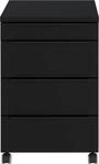 Rollcontainer, 4 Schubladen inkl. Utensilienfach, B 420 x T 600 x H 630 mm, schwarz