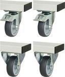 Rau Rollensatz f&uuml;r h&ouml;henverstellbare Arbeitstische Adlatus 300/600, 4 Lenkrollen