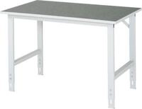 Rau Arbeitstisch Tom, manuell h&ouml;henverstellbar, 25 mm Spanplatte mit Linoleumbelag,