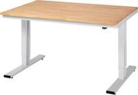 Werktisch Serie adlatus 300, Buche-Massiv-Platte, B 1500 x T 800 x H 720 - 1120...