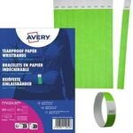 Avery Zweckform TYVGN-50 Einlassb&auml;nder 19 x 256 mm, gr&uuml;n, Tyvek, nummeriert, 500