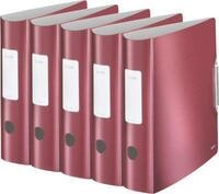 LEITZ&reg; Ordner Active Style, DIN A4, R&uuml;ckenbreite 82 mm, 5 St&uuml;ck, granat rot