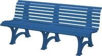 Parkbank, 4-Sitzer, L 2000 mm, blau