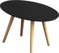 Beistelltisch SCANDI, oval, 4-Fu&szlig; Gestell aus Massivholz, B 650 x T 400 x H 350 mm,