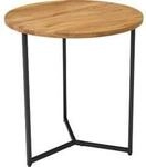 Beistelltisch HAKU, Eiche, Massivholz, ge&ouml;lt, Stahlrohr-Gestell, &Oslash; 500 x H 500 mm,