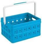 Sunware Klappbox Square, Inhalt 24 Liter, mit Griff, blau/wei&szlig;