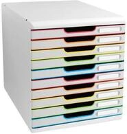 Exacompta MODULO A4 Schubladenbox Wei&szlig;/Harlekin, 10 geschlossene Schubladen A4/A4+,