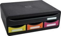 Exacompta TOOLBOX Regenbogen, Ablagemodul A4+ mit 4 Schubladen, 27 cm tief, 13,5 cm