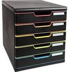 Exacompta MODULO A4 Schwarz/Harlekin, 5 Schubladen geschlossen A4/A4+,