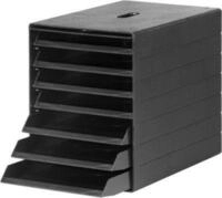 Schubladenbox Idealbox Plus, 7 Sch&uuml;be, DIN C4, Kunststoff, schwarz