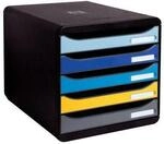 Schubladenbox Exacompta BEE BLUE Big Box, A4+, 5 mehrfarbige & halboffene Schubladen