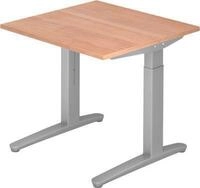 Schreibtisch TOPAS LINE, manuell h&ouml;heneinstellbar, B 800 mm, Nussbaum/silber/silber