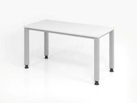 Home Office Tisch, Rechteck, 4-Fu&szlig; Quadratrohr, B 1400 x T 672 x H 685-810 mm,