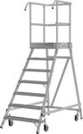 KRAUSE STABILO Podestleiter 7 Stufen, fahrbar, R13 Profilrost, Plattform 600x720 mm,