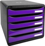 Exacompta Big Box Plus Iderama Violett glossy, 5 offene Schubladen A4/A4+/24x32,