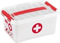 Erste-Hilfe-Box Sunware Q-line, inkl. Einsatz mit F&auml;cherteilung, 6 l, B 300 x T 200