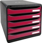 Exacompta Big Box Plus Iderama Himbeere glossy, 5 offene Schubladen A4/A4+/24x32,