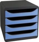 Schubladenbox Big Box Iderama Eisblau, 4 offene Schubladen, A4/A4+/24x32 cm, leise,