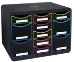 Exacompta Store-Box Multi Black Office Schwarz/Harlekin, 11 offene Schubladen (7
