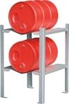 Bauer Gebinderegal f&uuml;r Auffangwannen, 2 x 60 l Fass, L 600 x B 698 x H 900 mm 132825