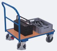 Sch&auml;fer Shop Select Schiebeb&uuml;gelwagen, Stahl/MDF-Platte, Enzianblau/Buche-Dekor, L