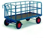 Rollcart Transportsysteme Handpritschenwagen mit Rohrgitterw&auml;nden, R&auml;der aus